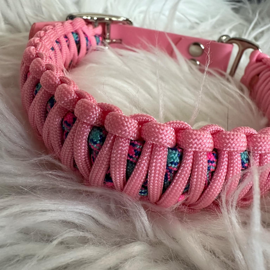 Hiding In Pink Collar - Double Paracord - Size Medium